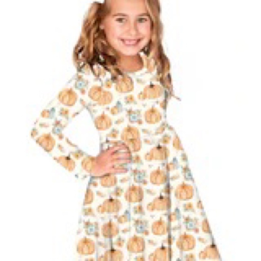 Little snuggles bamboo fall pretty pumpkins twirl dress